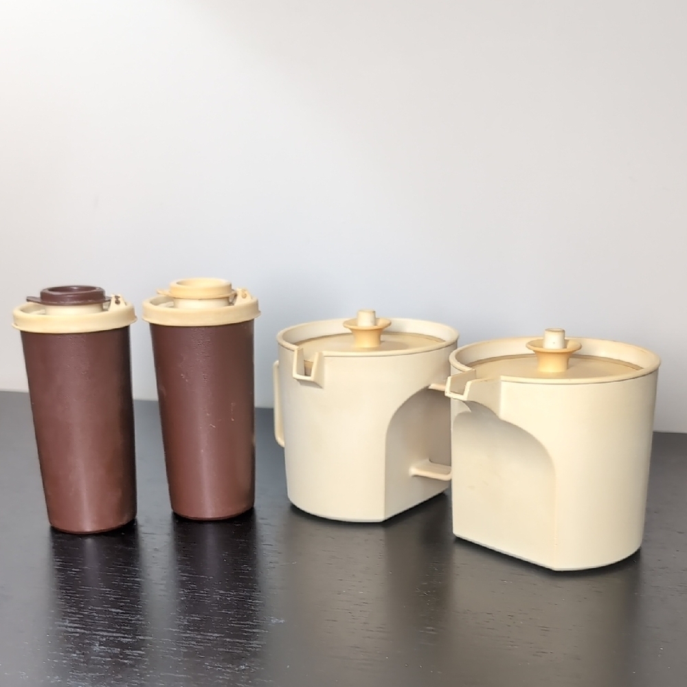 Vintage Tupperware Cream And Sugar Set Salt And Pepper Set